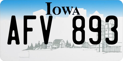 IA license plate AFV893