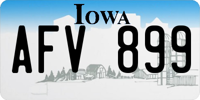 IA license plate AFV899