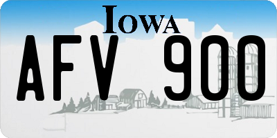 IA license plate AFV900