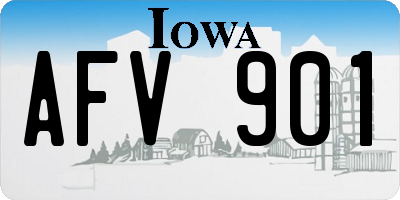 IA license plate AFV901