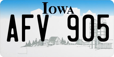 IA license plate AFV905