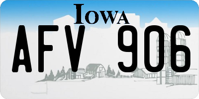 IA license plate AFV906