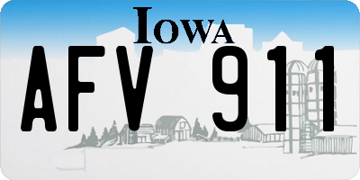IA license plate AFV911