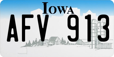 IA license plate AFV913