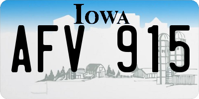 IA license plate AFV915