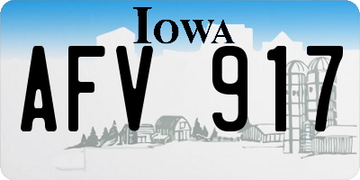 IA license plate AFV917