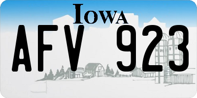 IA license plate AFV923