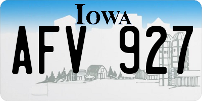IA license plate AFV927