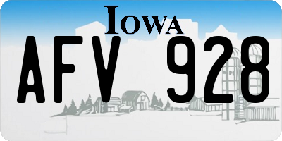 IA license plate AFV928