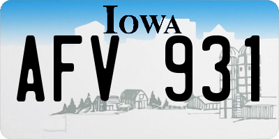 IA license plate AFV931