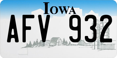 IA license plate AFV932