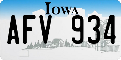 IA license plate AFV934