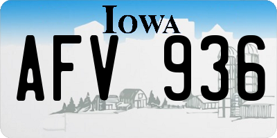 IA license plate AFV936