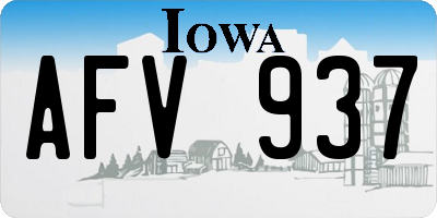 IA license plate AFV937