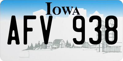 IA license plate AFV938
