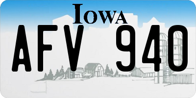 IA license plate AFV940