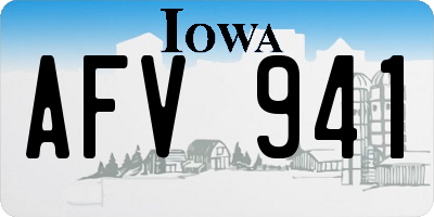 IA license plate AFV941
