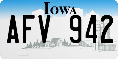 IA license plate AFV942
