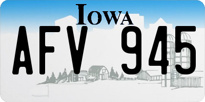 IA license plate AFV945