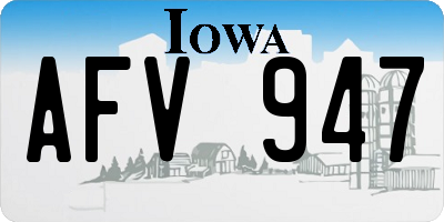 IA license plate AFV947