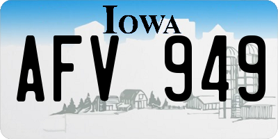 IA license plate AFV949