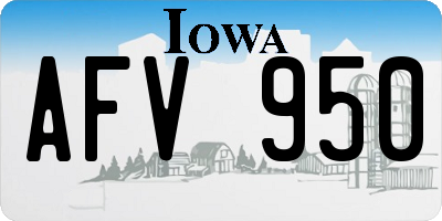 IA license plate AFV950
