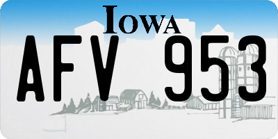 IA license plate AFV953