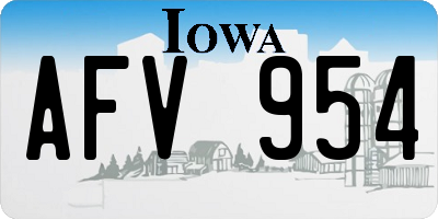 IA license plate AFV954