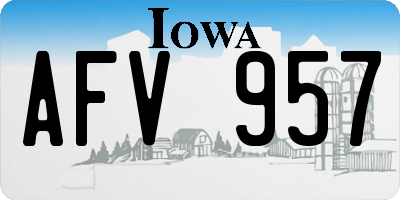 IA license plate AFV957