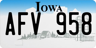 IA license plate AFV958