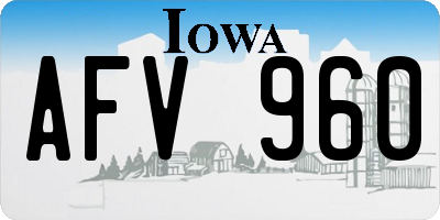 IA license plate AFV960