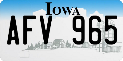 IA license plate AFV965