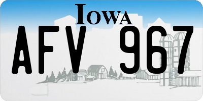IA license plate AFV967