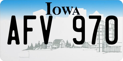 IA license plate AFV970
