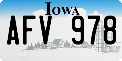 IA license plate AFV978