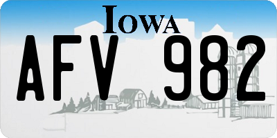 IA license plate AFV982