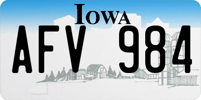 IA license plate AFV984