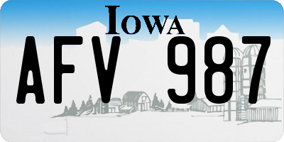 IA license plate AFV987