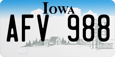 IA license plate AFV988