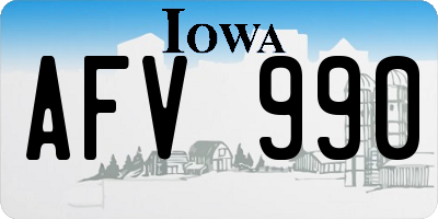 IA license plate AFV990