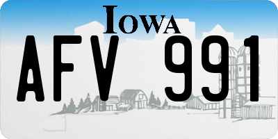 IA license plate AFV991