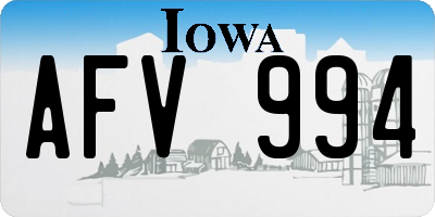 IA license plate AFV994