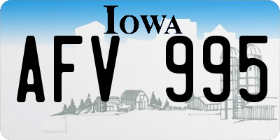 IA license plate AFV995