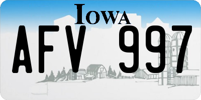 IA license plate AFV997