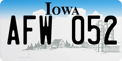 IA license plate AFW052