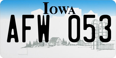 IA license plate AFW053