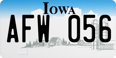 IA license plate AFW056