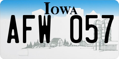 IA license plate AFW057