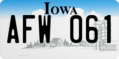 IA license plate AFW061