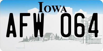 IA license plate AFW064